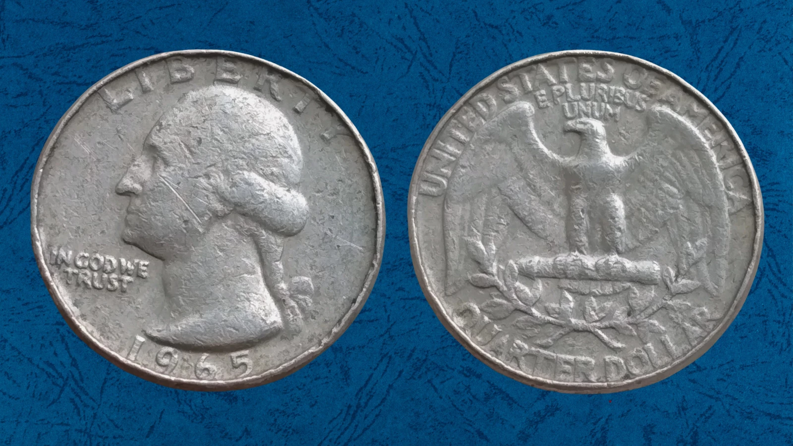1965 Washington Quarter silver planchet transitional error — solid silver-white edge with no copper stripe, primary diagnostic for this rare $16,800 error coin